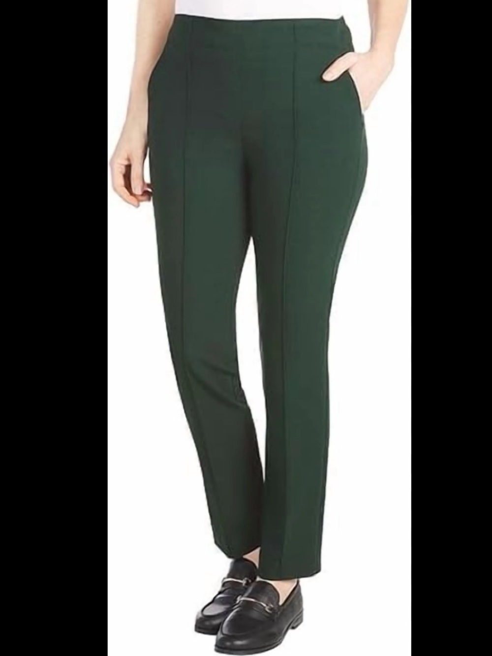 NWT Hilary Radley Emerald Green Mid Rise Slim Leg Dress Pants Trousers Casual